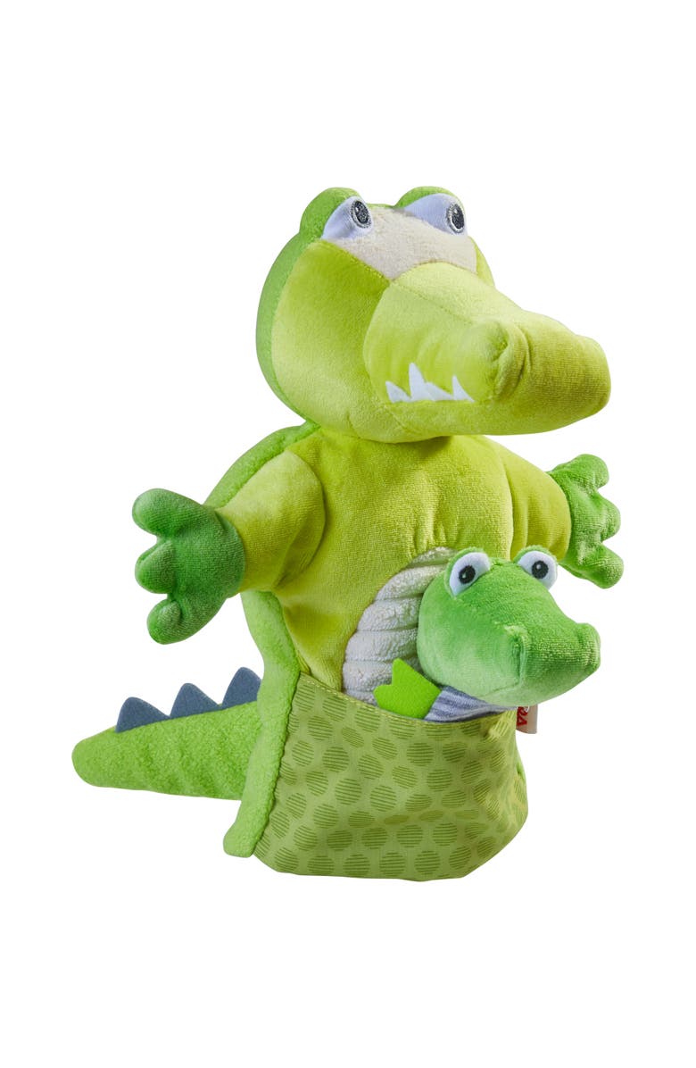 HABA Crocodile & Baby Finger Puppet Set - Hand Puppets for Kids - Toddler Pretend Play and Puppet Theater Toddler Activities and Learning Toys, Alternate, color, 