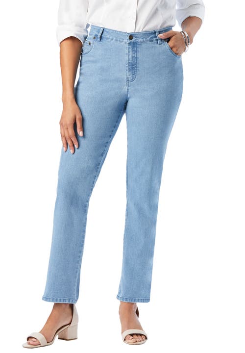 Jessica London True Fit Stretch Denim Straight Leg Jean In Blue