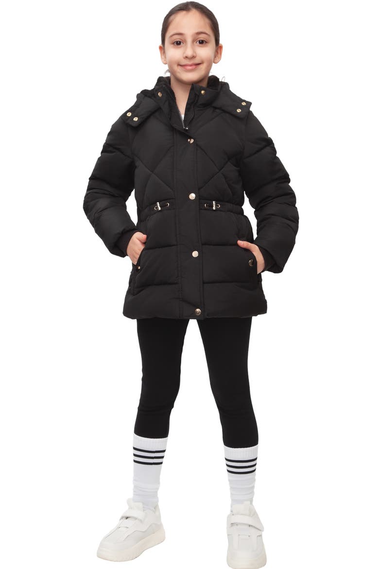 Kids' Timeless Quilted Coat, Alternate, color, Black