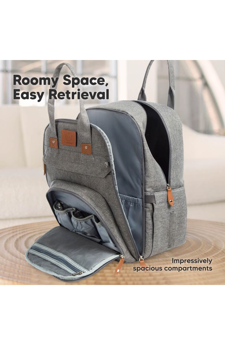 KeaBabies Rove Diaper Bag, Alternate, color, Classic Gray