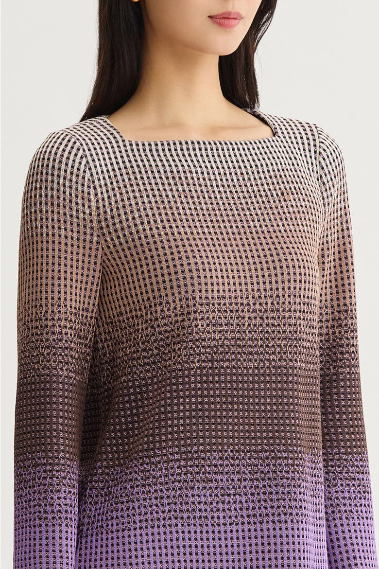 Ombre Jacquard Knit Tunic, Alternate, color, Sunset Purple/Dark Umber