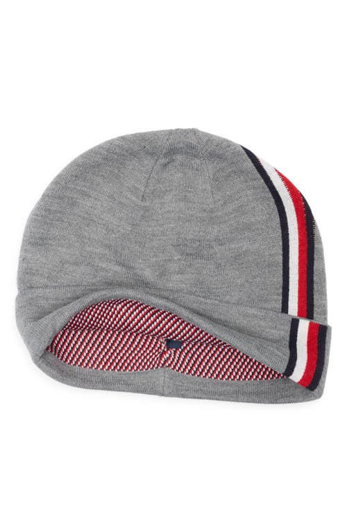 Tommy Hilfiger Vertical Stripe Cuffed Beanie In Gray