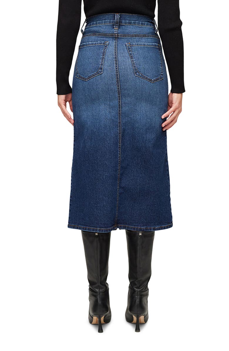 Karen Kane Denim Midi Skirt, Alternate, color, Denim