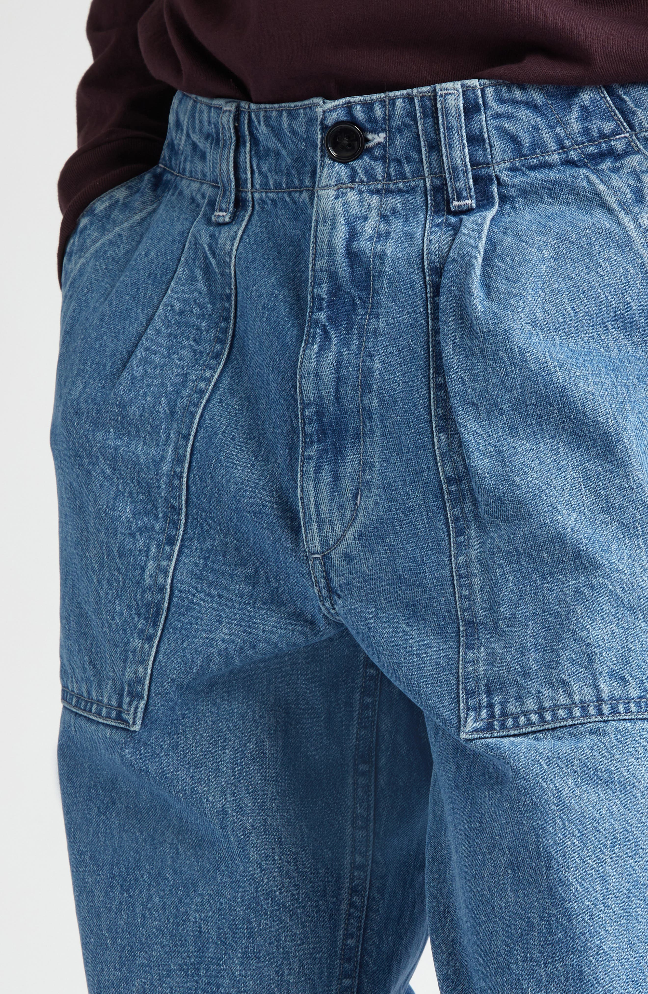 Noah Pleated Denim Fatigue Pants (Men) | Nordstrom