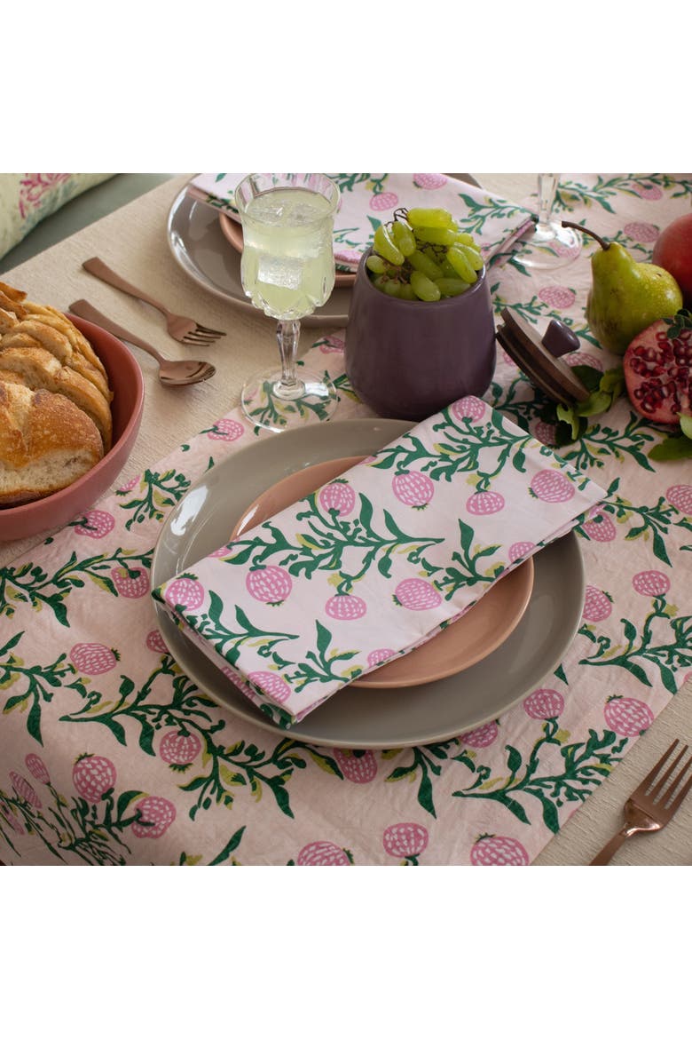Rasa - Pure Cotton Table Napkin Set of 2, Alternate, color, Pastel Pink