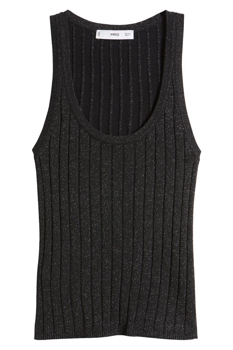 Metallic Rib Sweater Tank, Alternate, color, BLACK