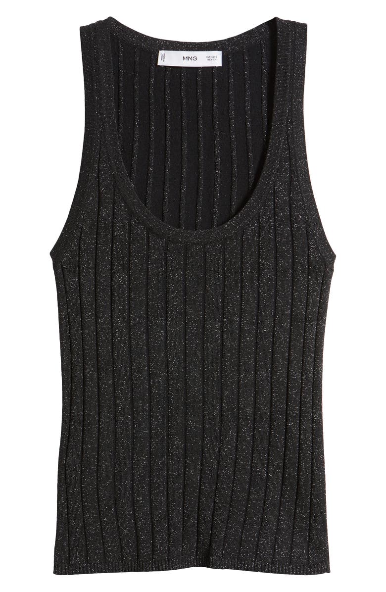 MANGO Metallic Rib Sweater Tank, Alternate, color,