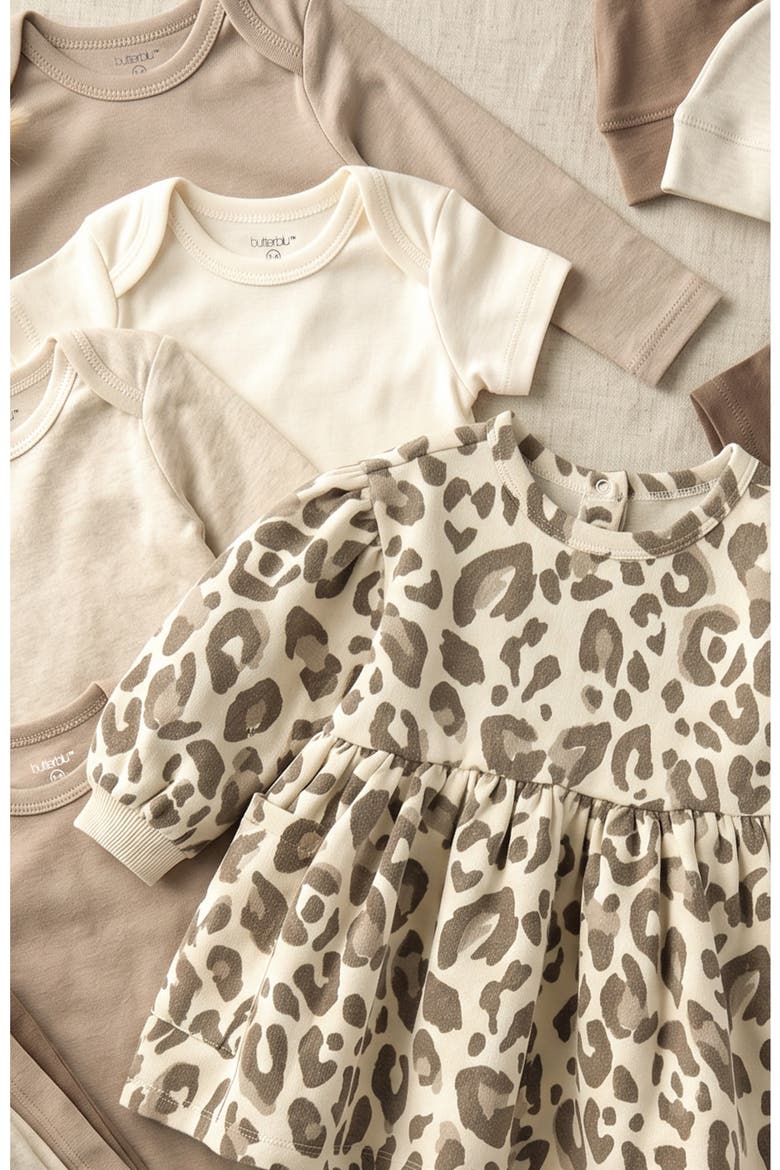 Kids' Dani Sweatshirt Dress, Alternate, color, NATURAL SNOW LEOPARD