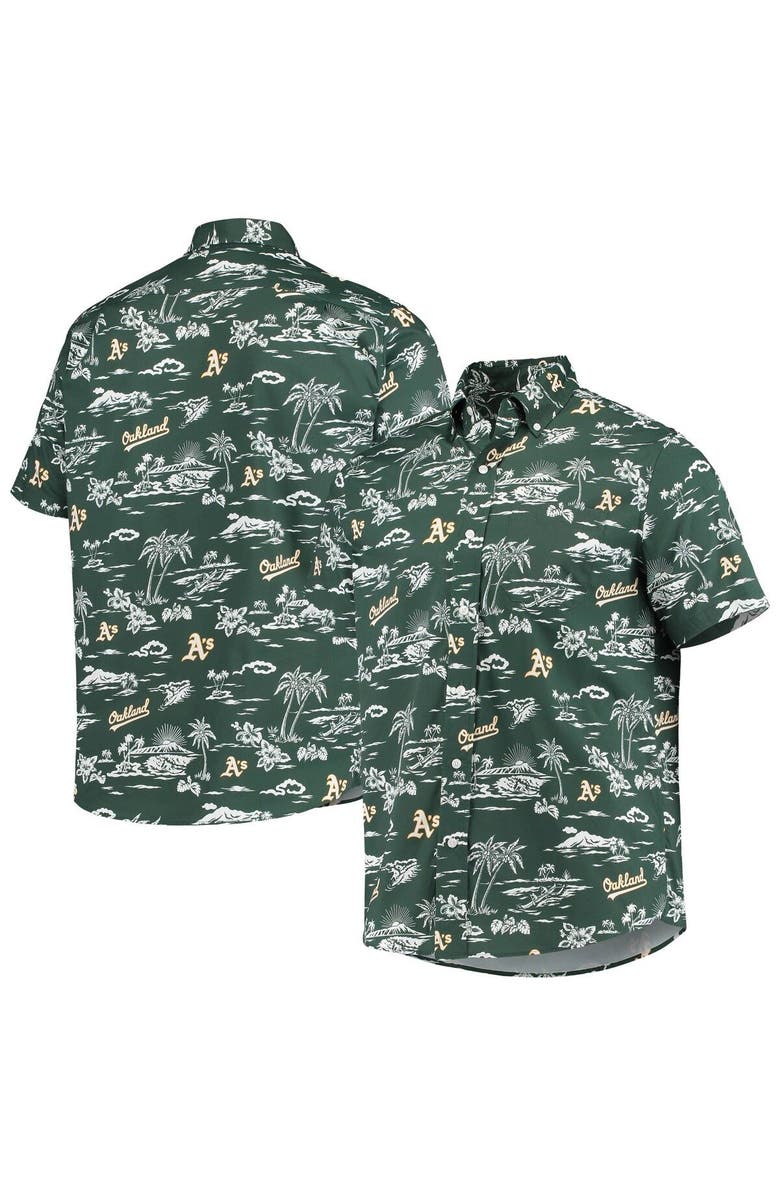 Reyn Spooner Men's Reyn Spooner Green Oakland Athletics Kekai Button-Down Shirt, Main, color, Green
