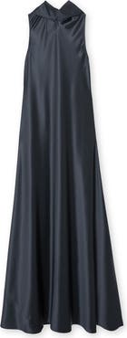 Reiss Fae Tie Back Sleeveless Satin Maxi Dress
