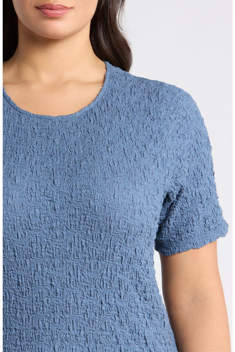 Crinkled Knit Organic Cotton Blend Top, Alternate, color, COLD SPRAY