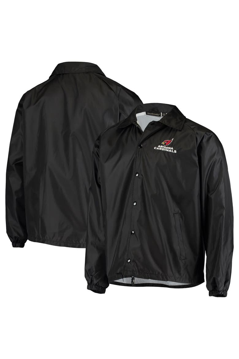 Men's Black Arizona Cardinals Coaches Classic Raglan Full-Snap Windbreaker Jacket, Alternate, color, Black