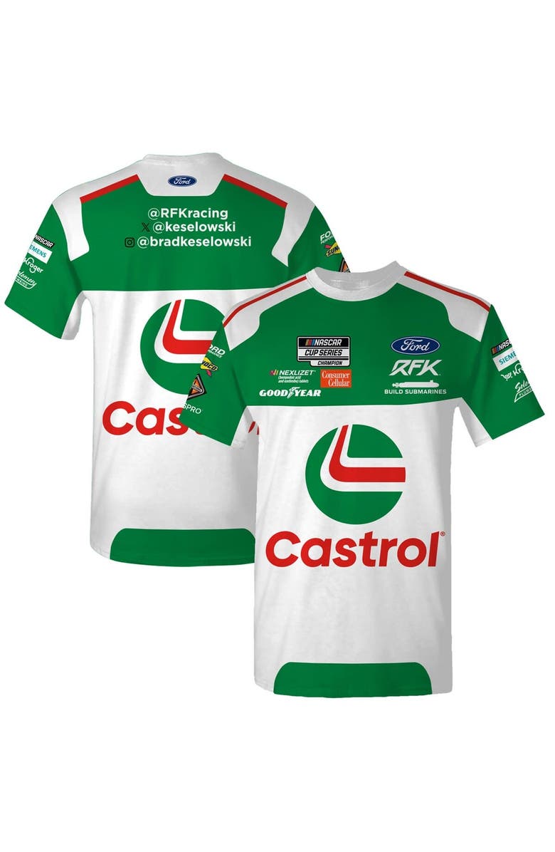 CHECKERED FLAG Men's Checkered Flag Sports  Green Brad Keselowski Castrol Uniform T-Shirt, Alternate, color, 