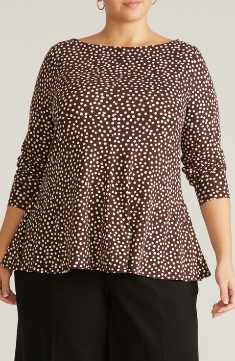 Cassandra Long Sleeve Jersey Top (Regular & Plus)