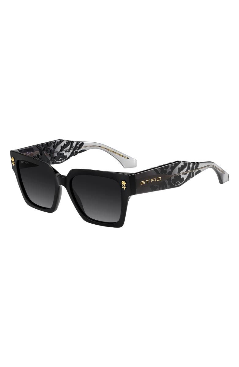 Etro 55mm Gradient Rectangular Sunglasses, Alternate, color, Black/ Dark Grey Sf