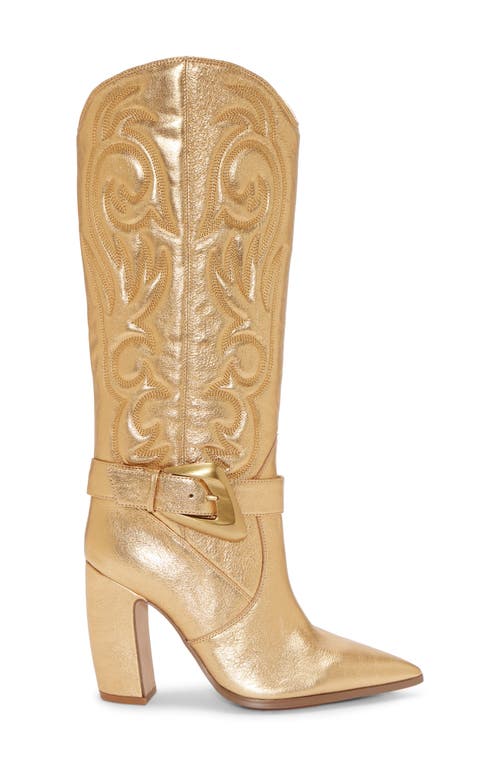 Vince Camuto Biancaa Pointed Toe Western Boot In Gold