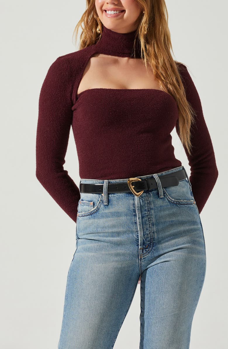 ASTR the Label Izabella Sweater, Alternate, color, Wine