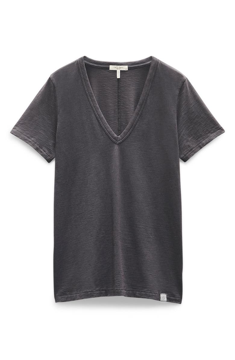 rag & bone The Vee Slub Cotton T-Shirt, Alternate, color, Greystone