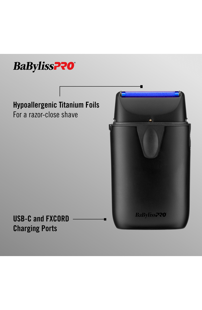 BaBylissPRO Matte Black UV-Disinfecting Single-Foil Shaver, Alternate, color, Black