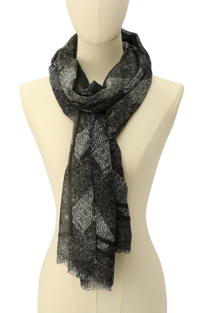 Kurt Geiger London Denim Print Oblong Scarf, Alternate, color, 