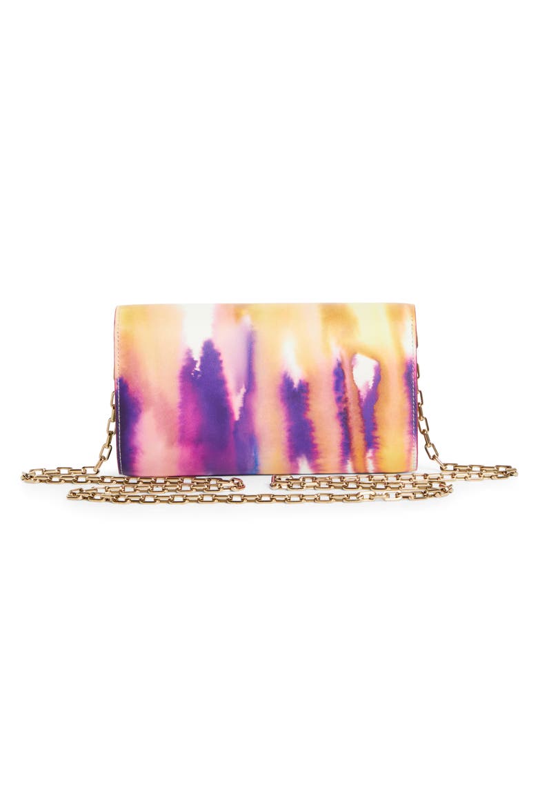 Bettina Tie Dye Patent Leather Wallet on a Chain, Alternate, color, M023 MULTI/ GOLD