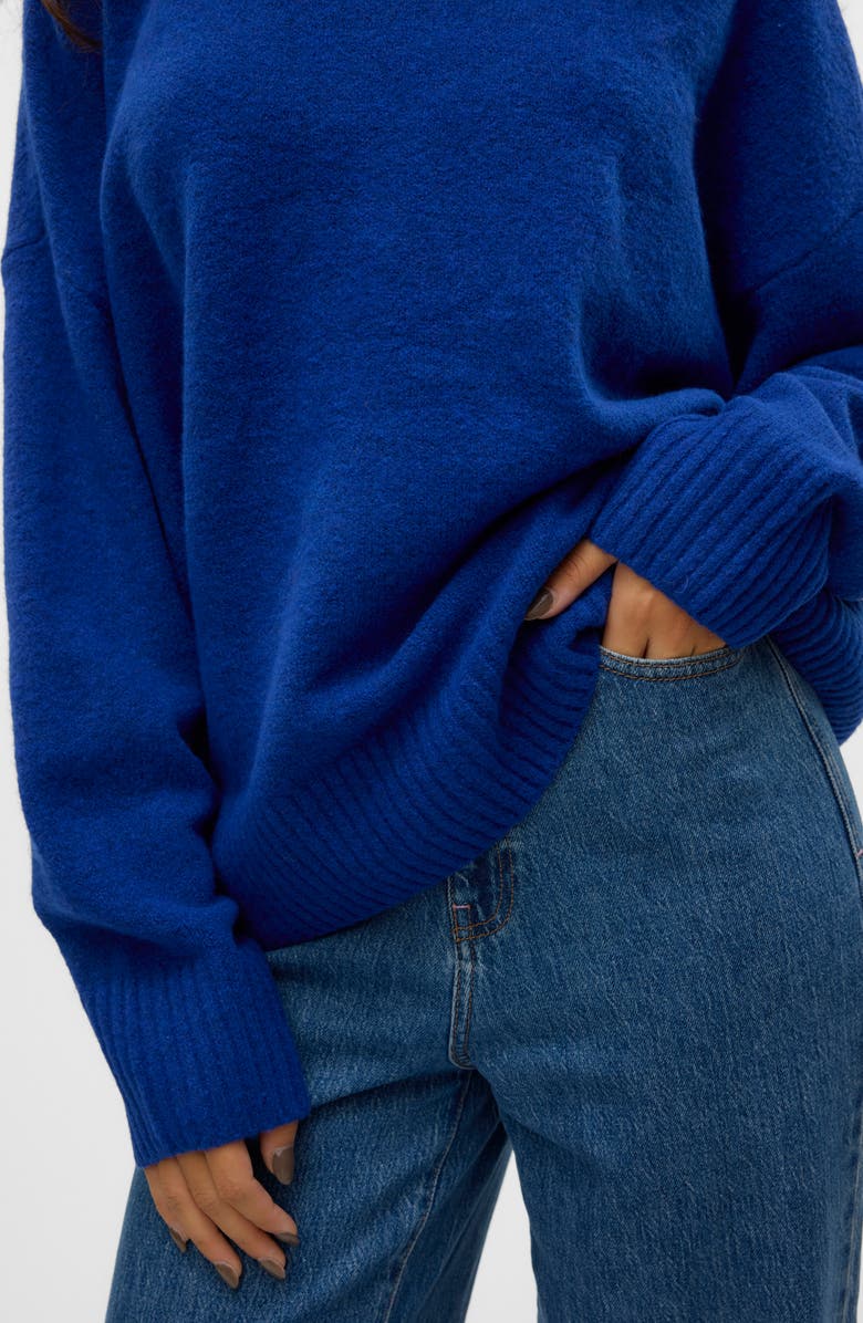 VERO MODA Long Sleeve Pullover Sweater, Alternate, color, Surf The Web Detail