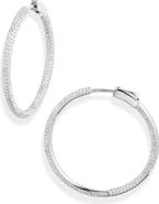 Nordstrom Crystal Pavé Inside Outside Hoop Earrings