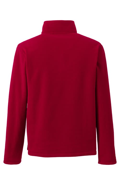 Lands' End School Uniform Young  Lightweight Fleece Quarter Zip Pullover In Red