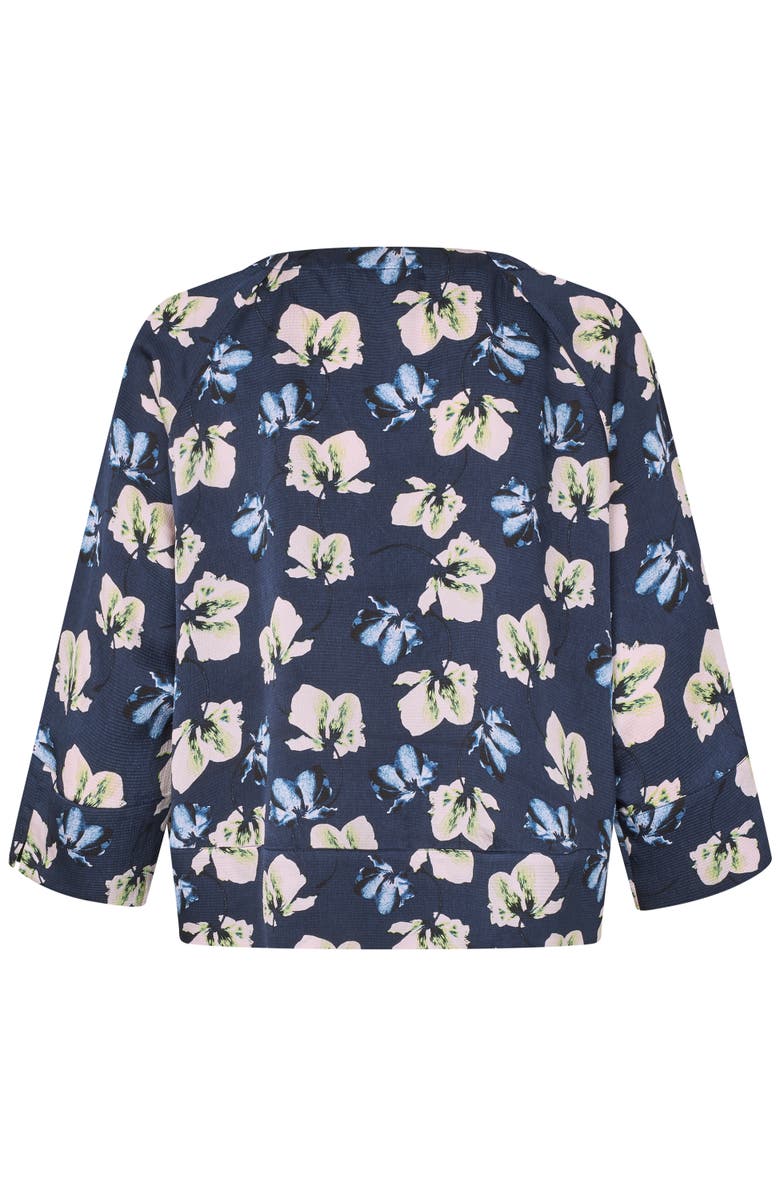 Masai Copenhagen MaBenika Floral Print Blouse, Alternate, color, Navy Blazer
