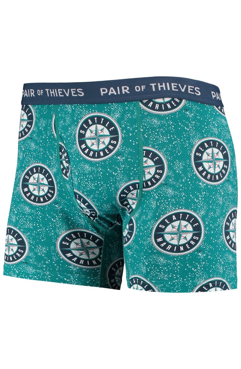 Pair of Thieves Men's Pair of Thieves Black/Aqua Seattle Mariners Super Fit 2-Pack Boxer Briefs Set, Alternate, color, 