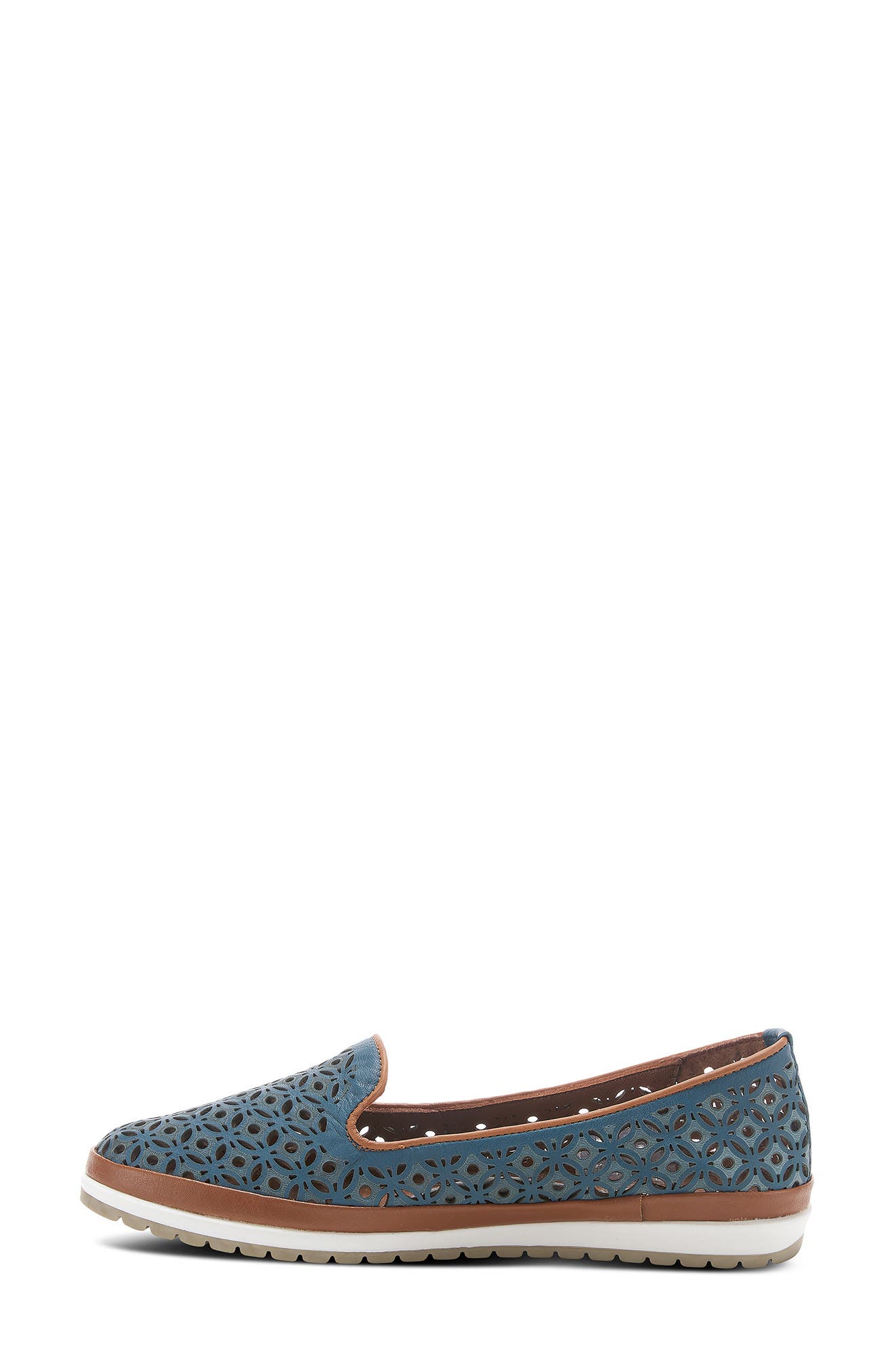 Spring Step Tulisa Perforated Leather Flat, Alternate, color, 