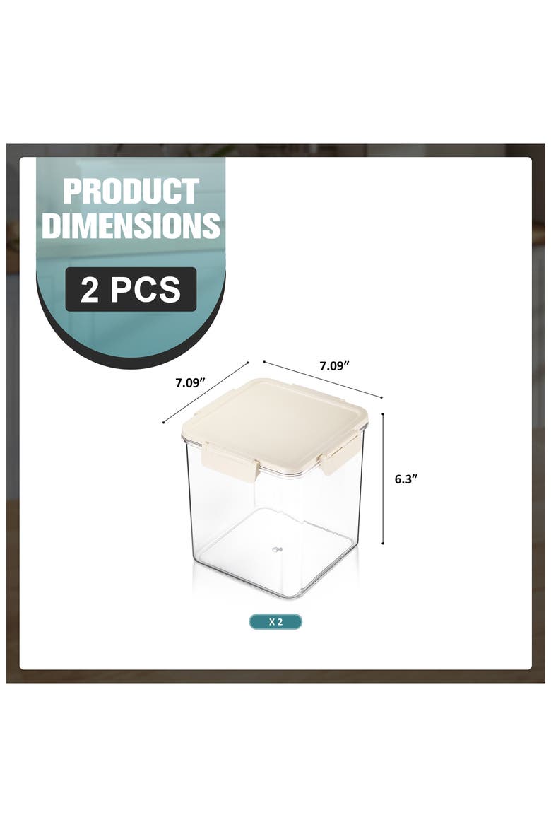 Set of 2 Airtight Food Storage Containers, Alternate, color, NO COLOR