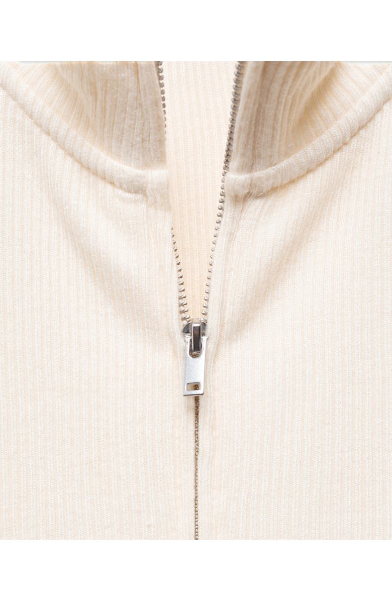 MANGO Loreto Fitted Crop Zip Cardigan, Alternate, color, 