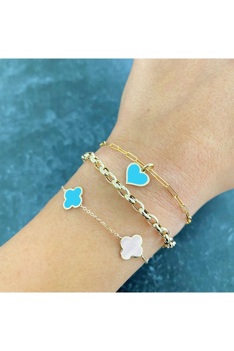 Small Blue Mixed Clover Bracelet, Alternate, color, Blue Mixed