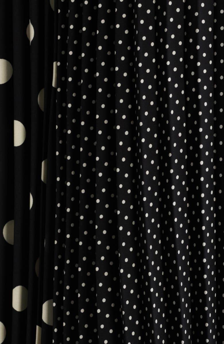 Anne Klein Blocked Polka Dot Pleated Midi Skirt, Alternate, color, 