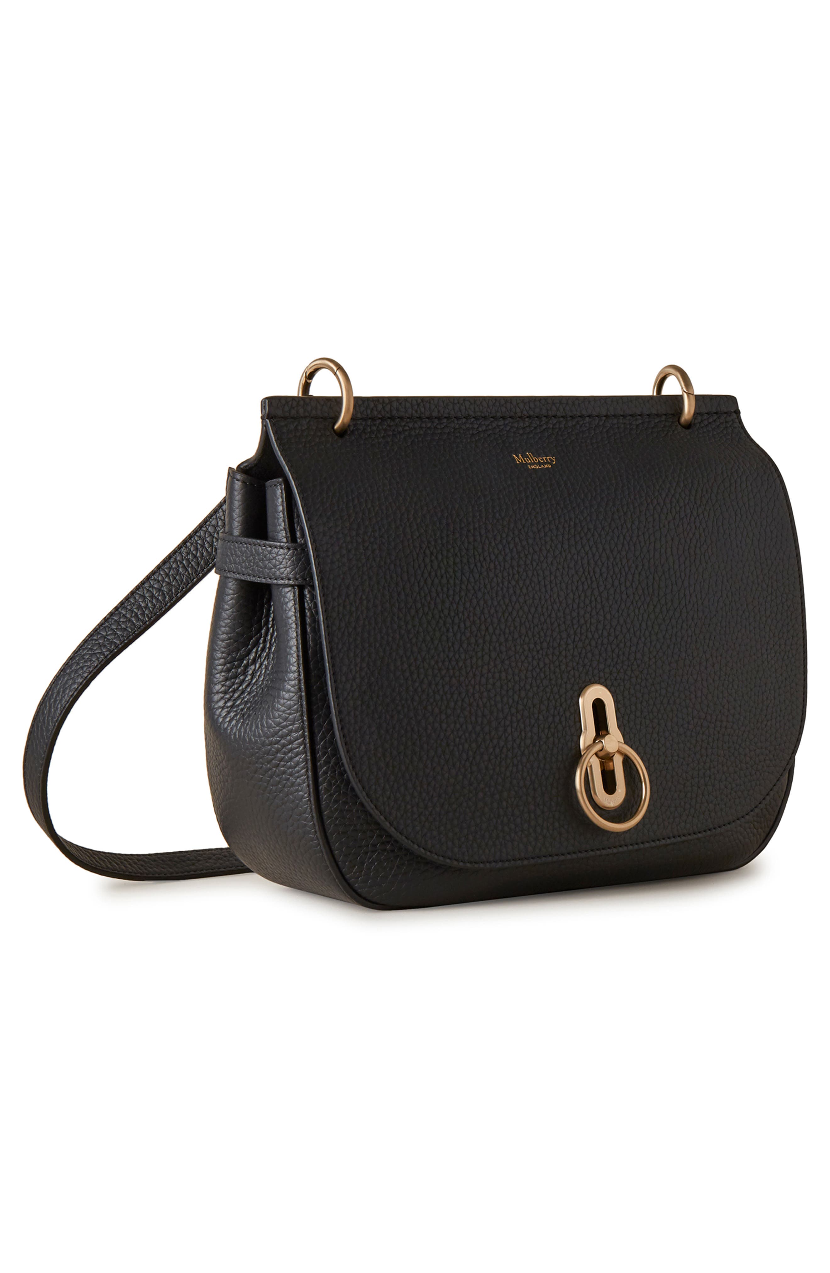 Soft Amberley Leather Shoulder Bag, Alternate, color, BLACK
