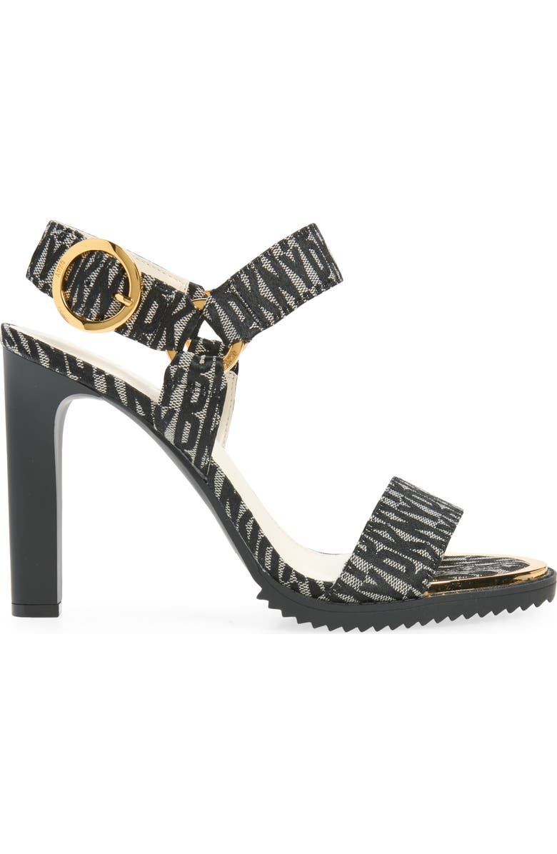 DKNY Blaire Ankle Strap Sandal, Alternate, color, Black/ Eggnog