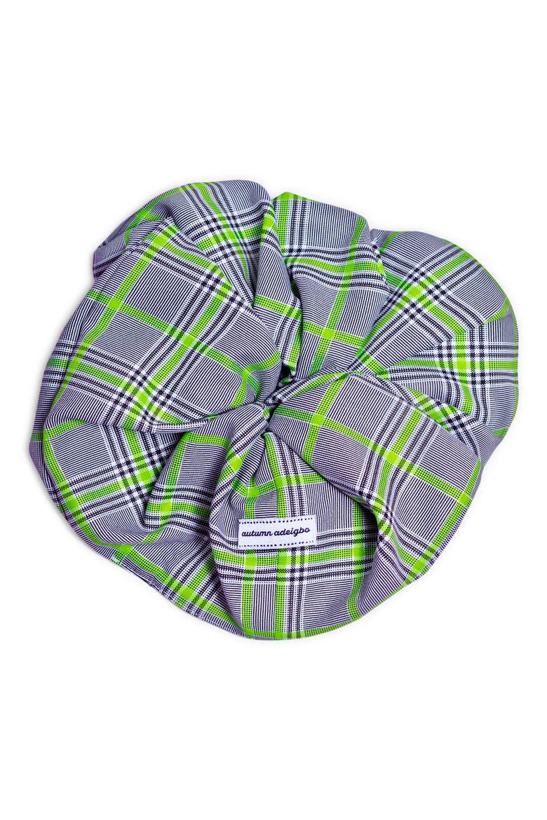 Plaid Scrunchie, Main, color, GREEN