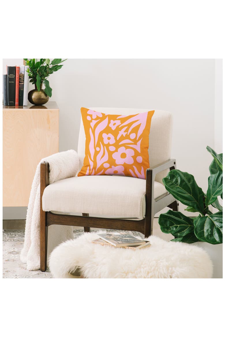 Grace Nature Vibes Outdoor Throw Pillow, Alternate, color, ORANGE