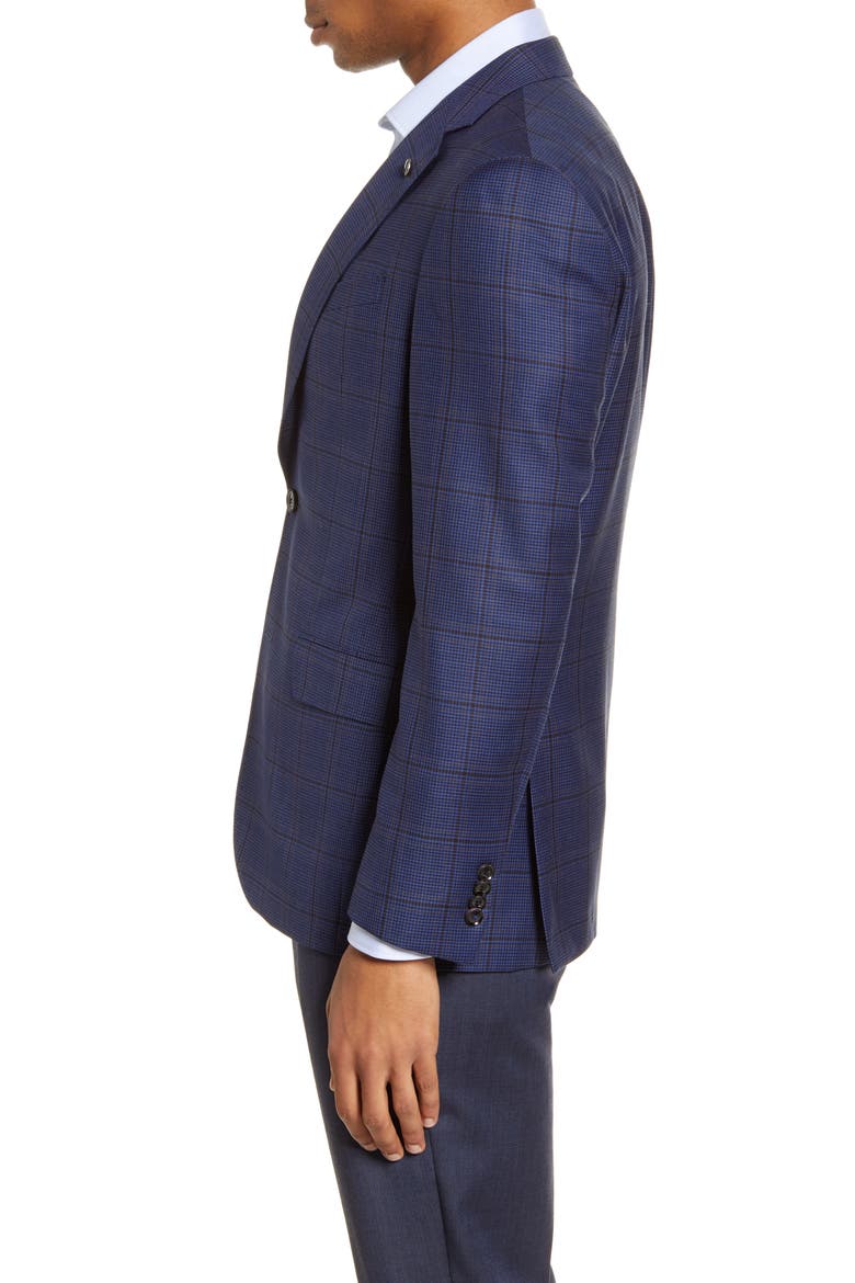 Jay Trim Fit Houndstooth Wool Sport Coat, Alternate, color, BLUE