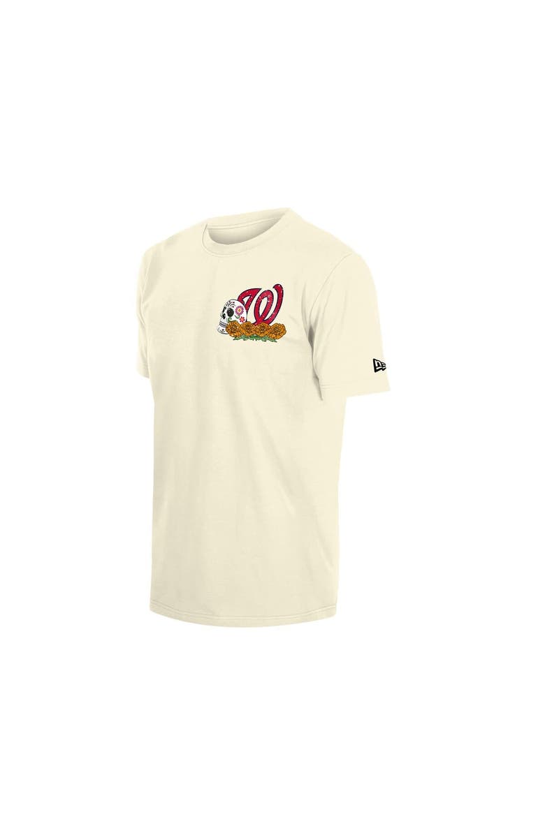 New Era Men's New Era Natural Washington Nationals Dia de los Muertos Sugar Skull T-Shirt, Alternate, color, Natural