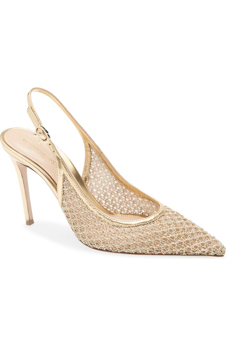 Gianvito Rossi Pointy Toe Slingback Sandal, Main, color, Mekong