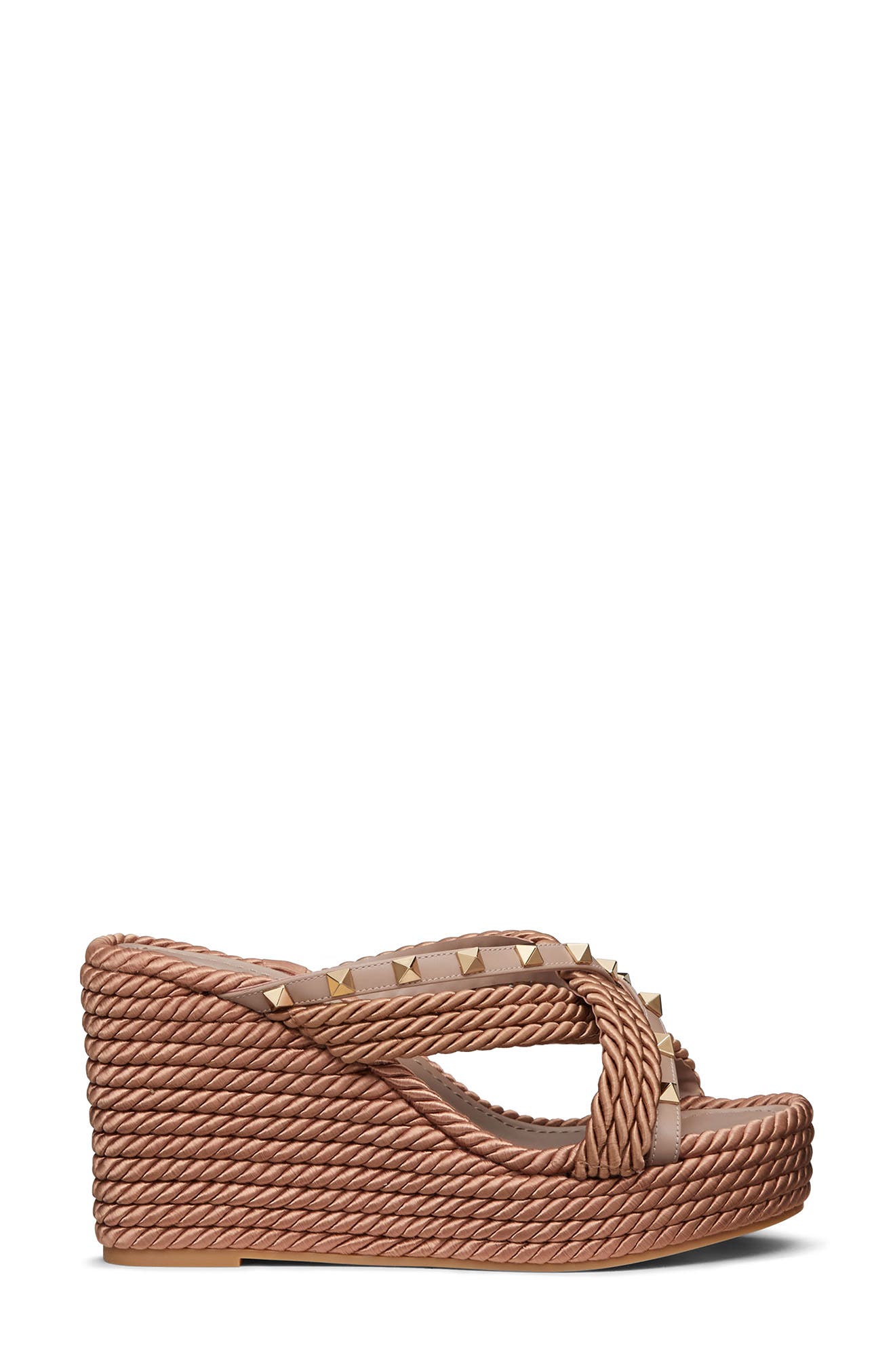 Valentino Garavani Rockstud Strappy Platform Wedge, Alternate, color, 