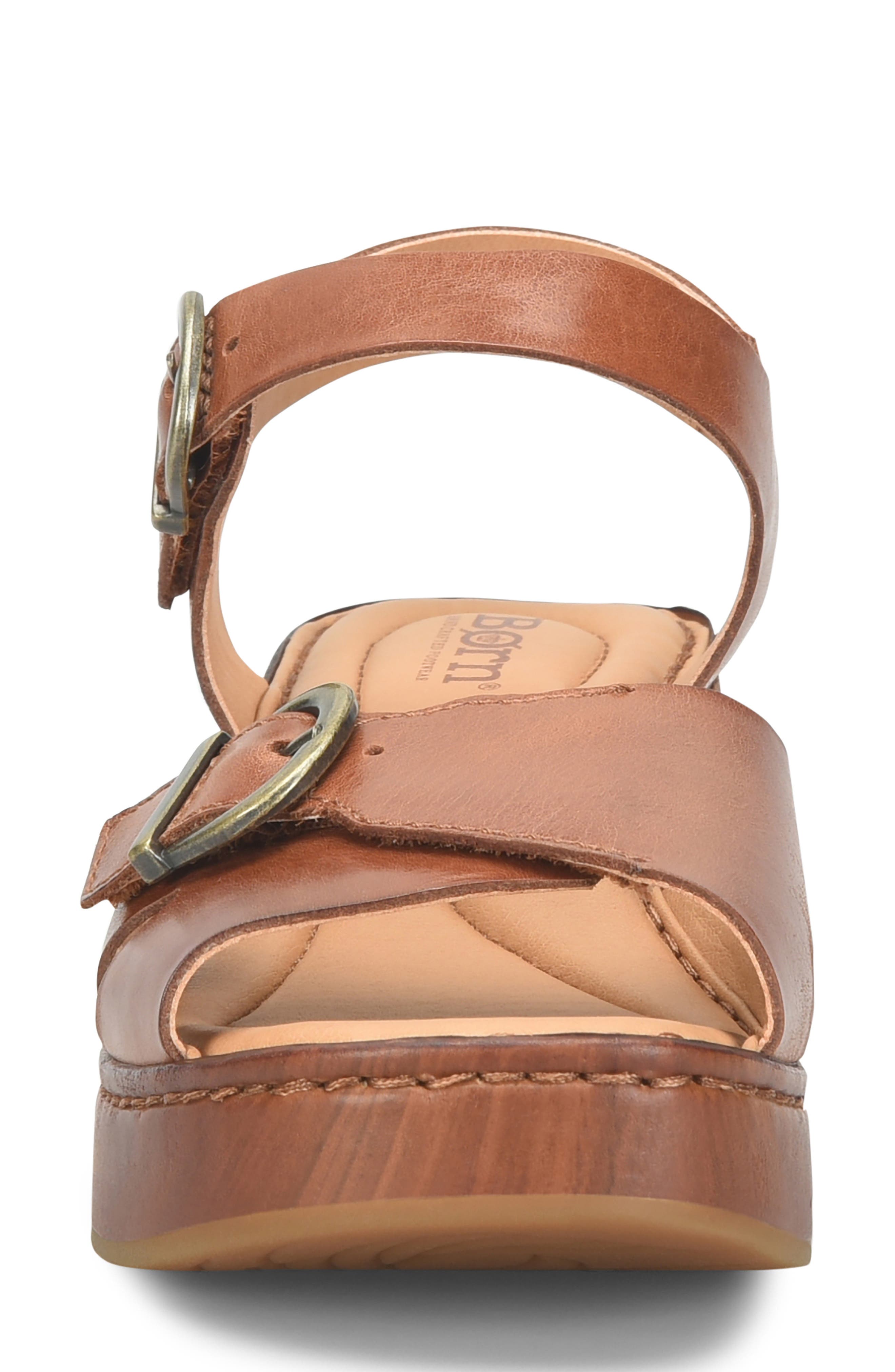 Bella Platform Sandal, Alternate, color, DARK TAN LEATHER