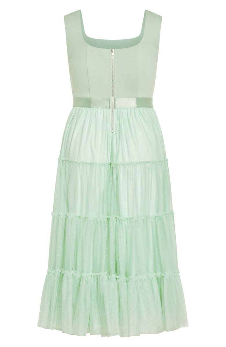 City Chic Sherie Sleeveless Tiered Tulle Dress, Alternate, color, 