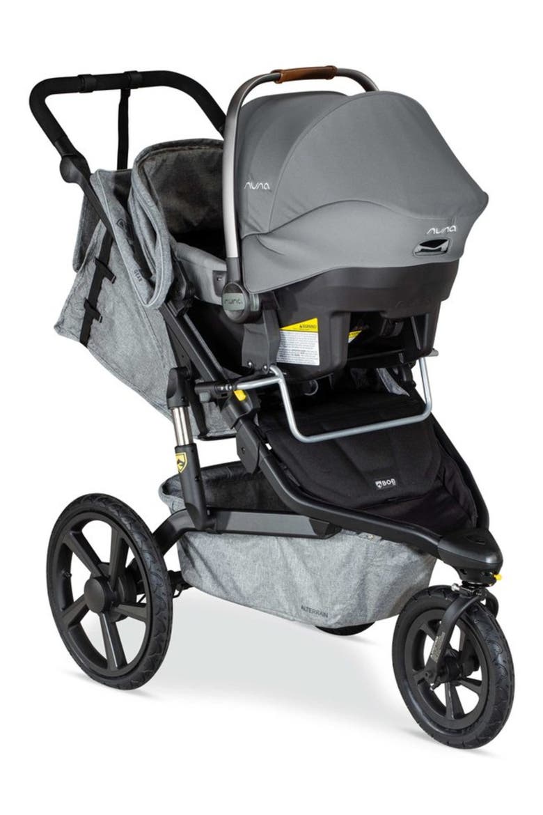 Single Jogging Stroller Adapter for Cybex, Maxi Cosi & Nuna Infant Car Seats, Alternate, color, SILVER