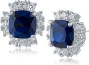 CZ by Kenneth Jay Lane Cushion Cut Cubic Zirconia Halo Stud Earrings
