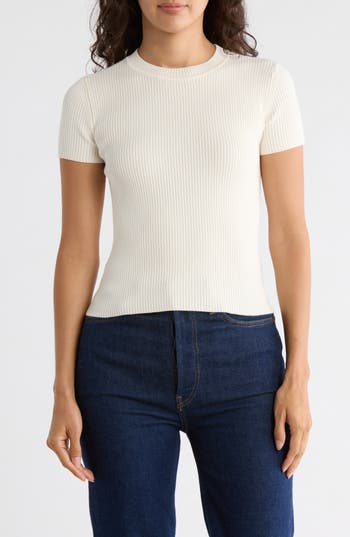 Leith Compact Sweater Tee In White