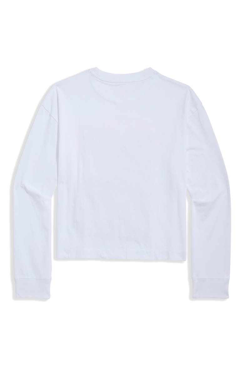 Kids' Cropped Graphic Long Sleeve Tee, Alternate, color, WHITE CAP
