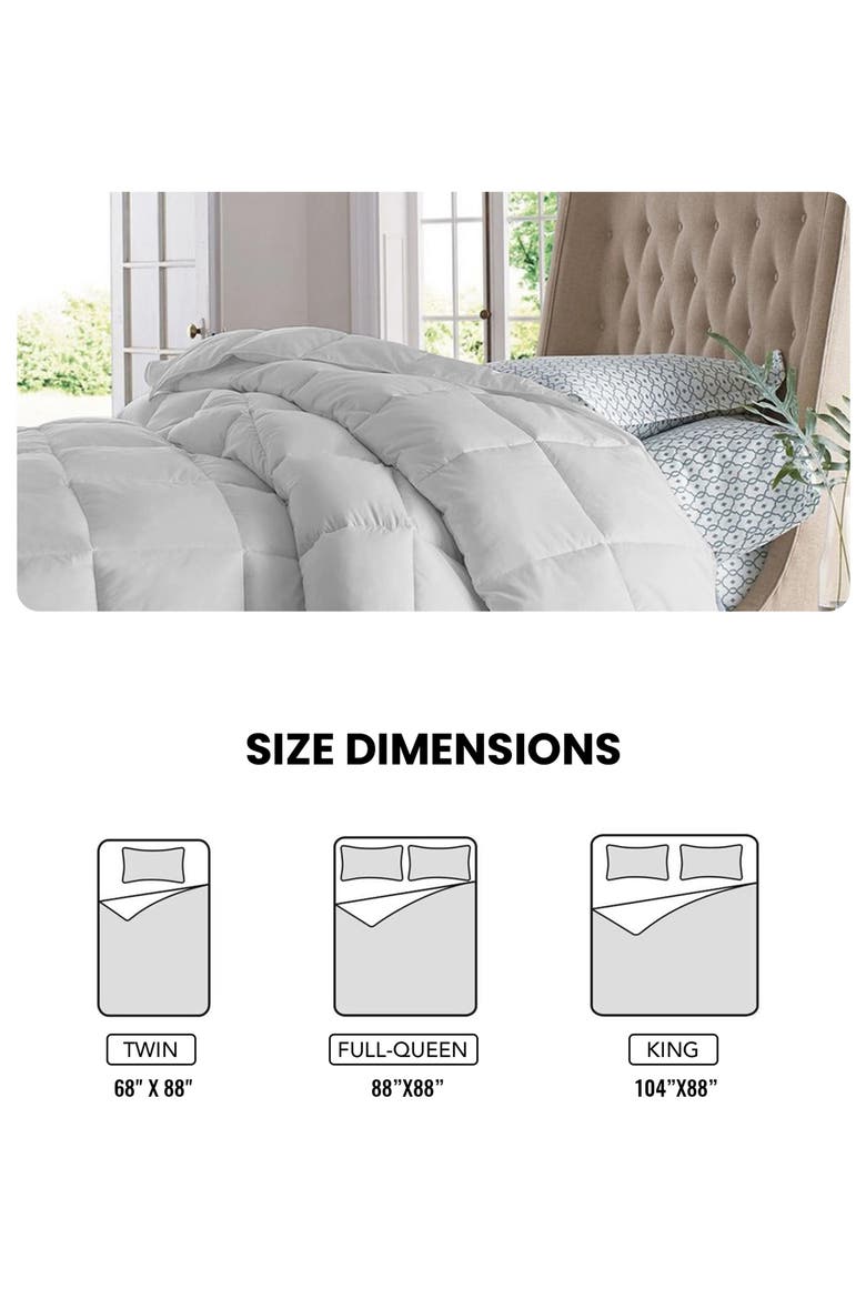 Solid White Microfiber Comforter, Alternate, color, WHITE